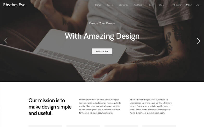 Rhythm — One & Multi Page Creative WordPress Theme