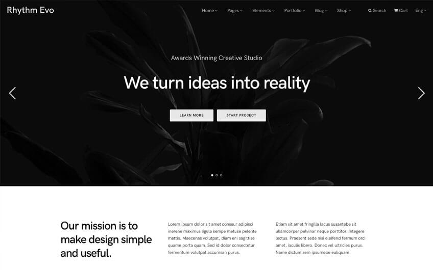 Rhythm — One & Multi Page Creative WordPress Theme